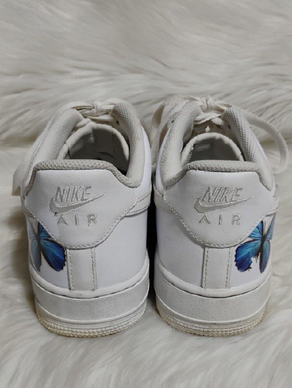 (C-64) Nike Air Force 1 Blue Butterfly Custom Design Sneakers - Picture 5 of 13